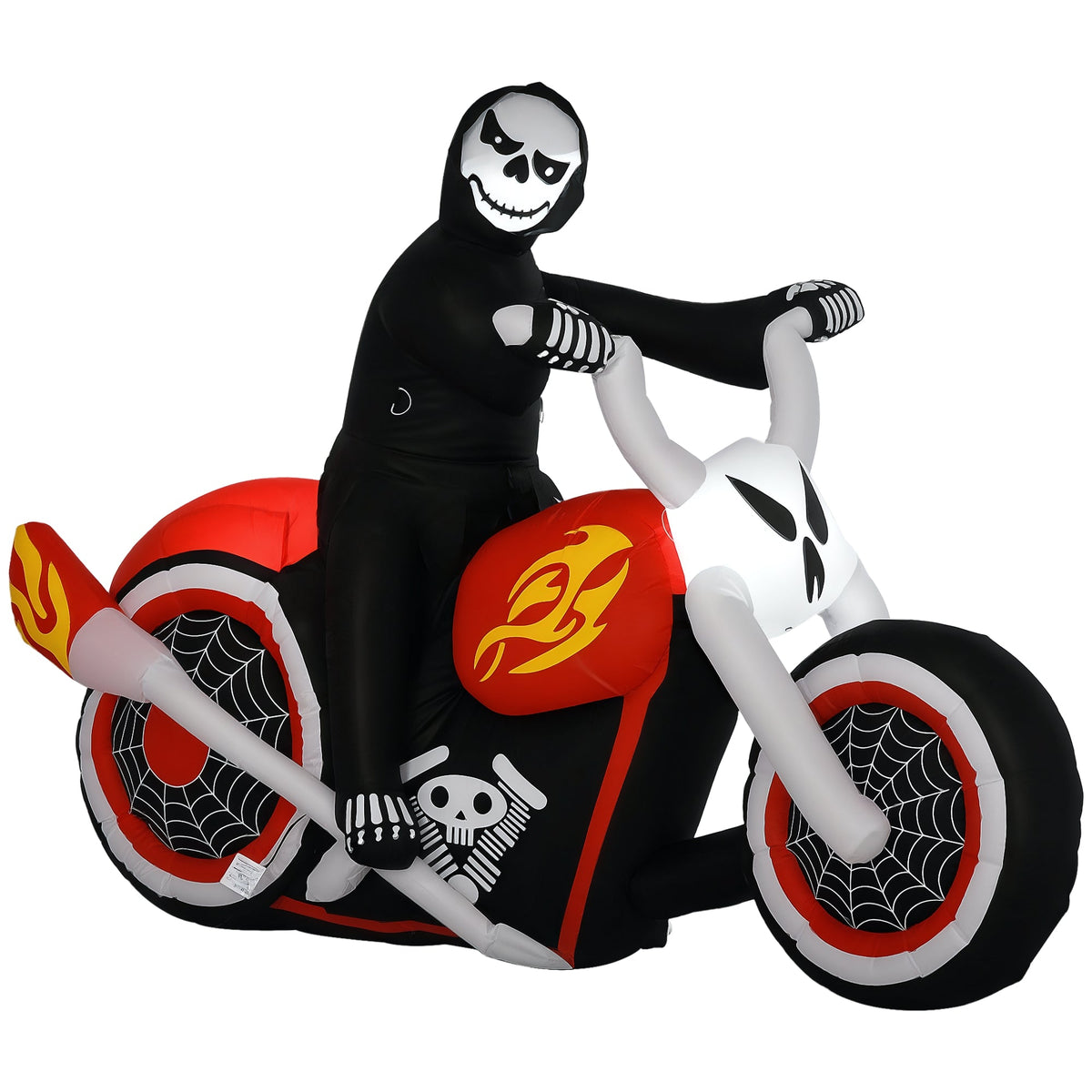 6-ft White Ghost Biker Inflatable with LEDs