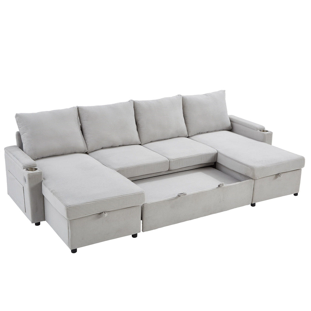 U Shaped Sectional Sofa Bed with