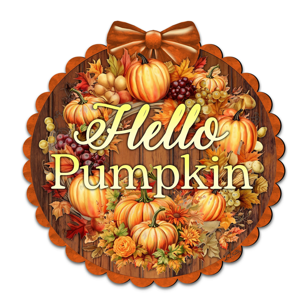 G. DeBrekht Hello Pumpkin Welcome Sign
