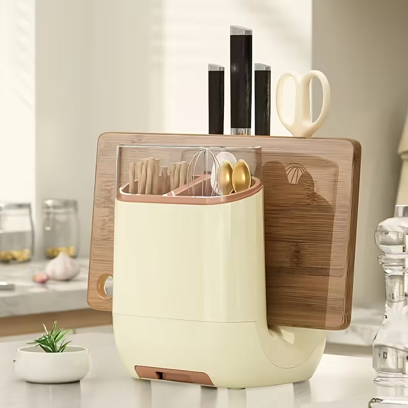 Countertop Utensil Organizer with Chopping Board Stand