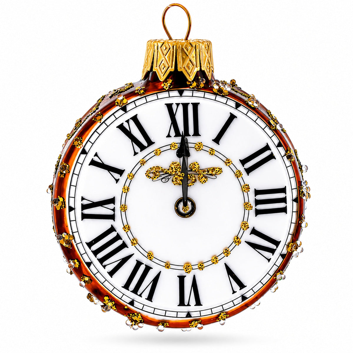 Watch with White Dial Glass Ornament