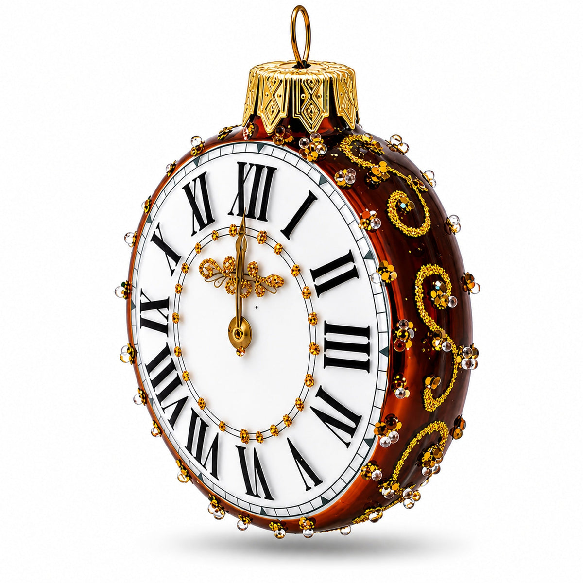 Watch with White Dial Glass Ornament
