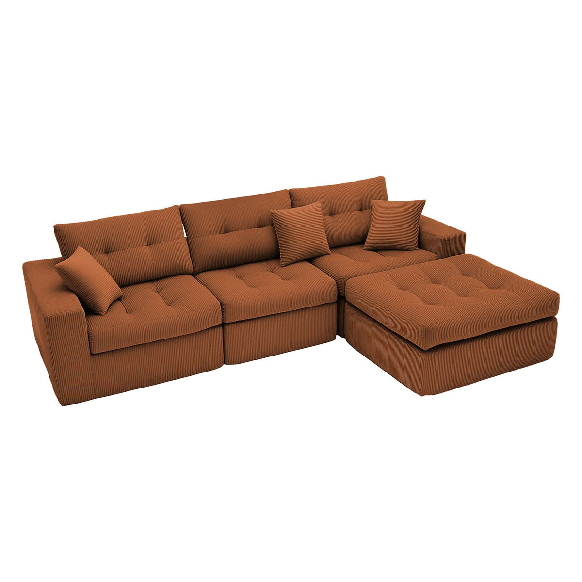 Corner Chaise L-Shaped Sectional Sofa Bed with No Assembly - Multiple Colors