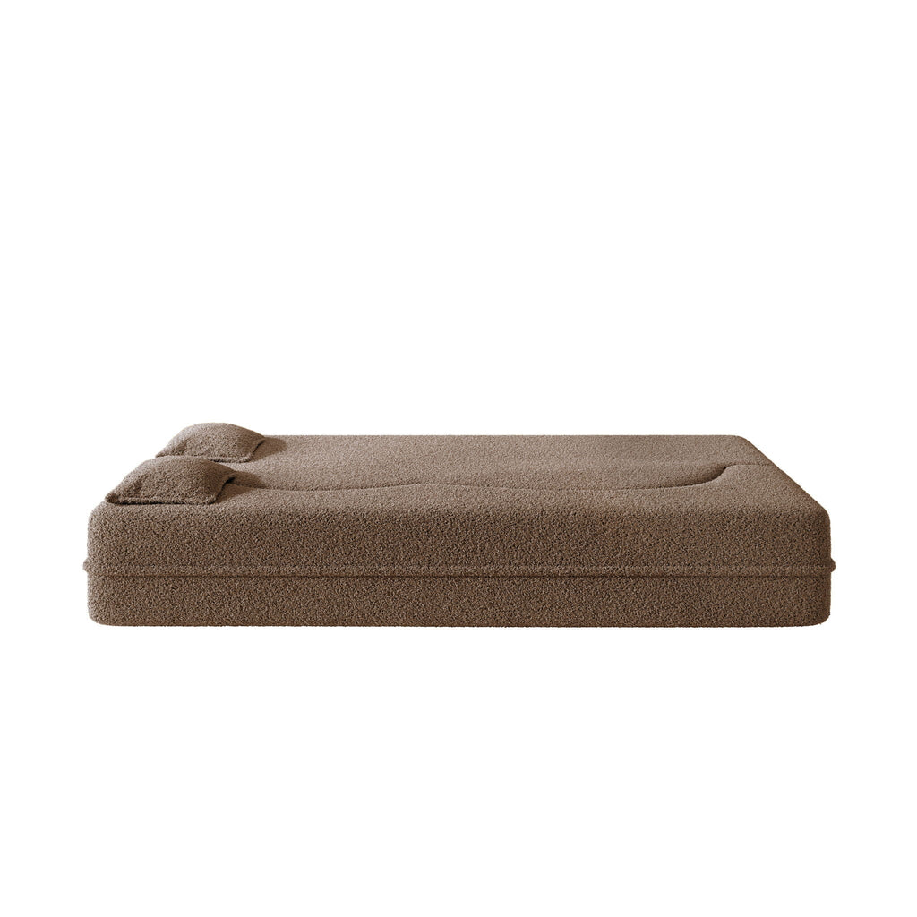 Modern Floor Sleeper Sofa Bed with 2 Pillows - Convertible Twin Size Folding Futon