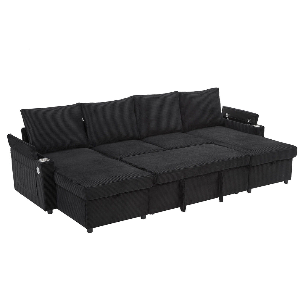 U Shaped Sectional Sofa Bed with