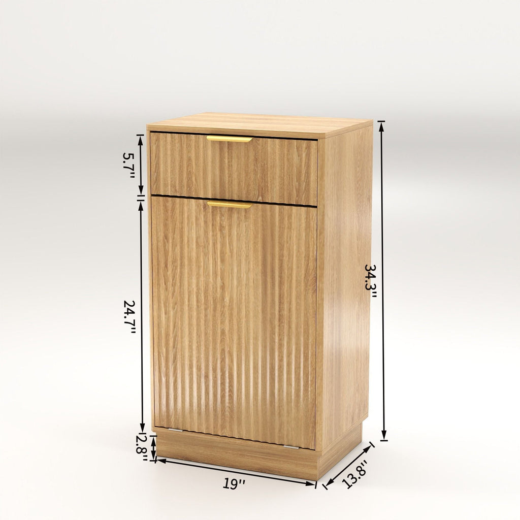 Tilt-Out Trash Cabinet with Wave-Textured Drawer