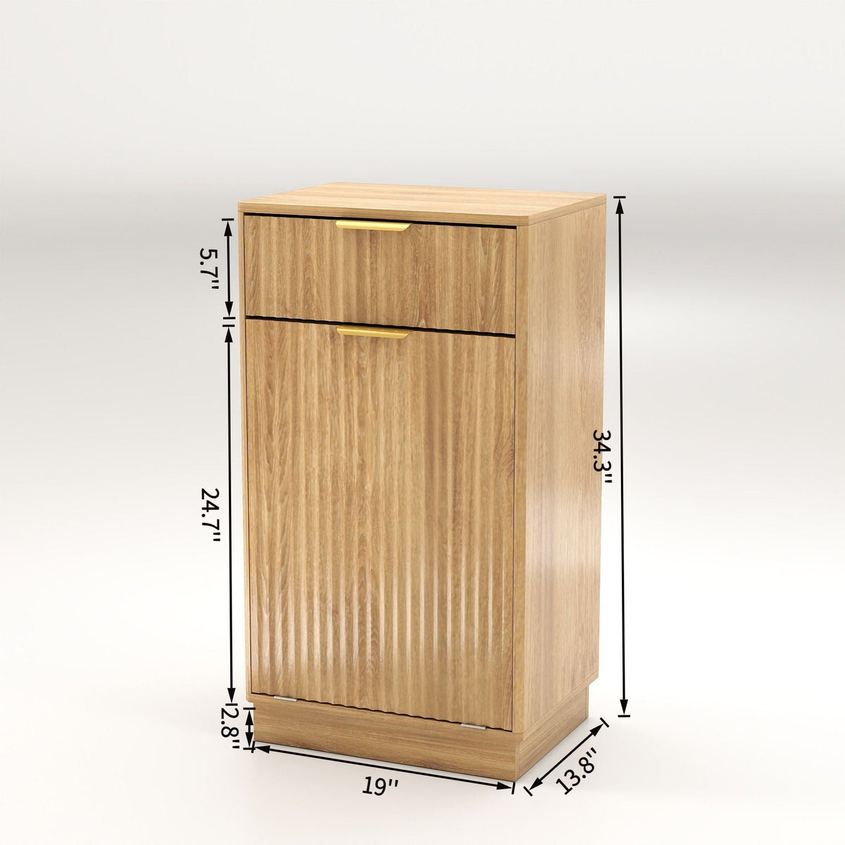 Tilt-Out Trash Cabinet with Wave-Textured Drawer