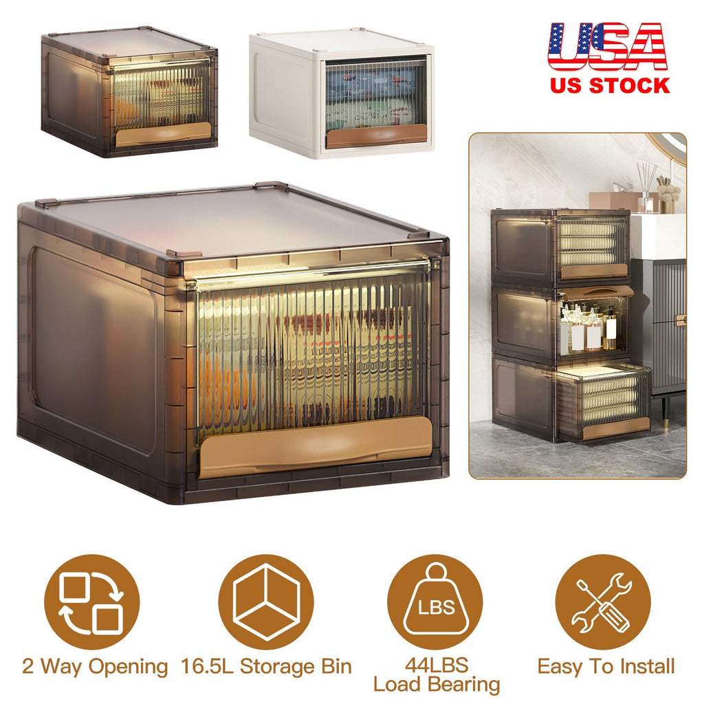 16.5 L Stackable Storage Bin with Dual Access