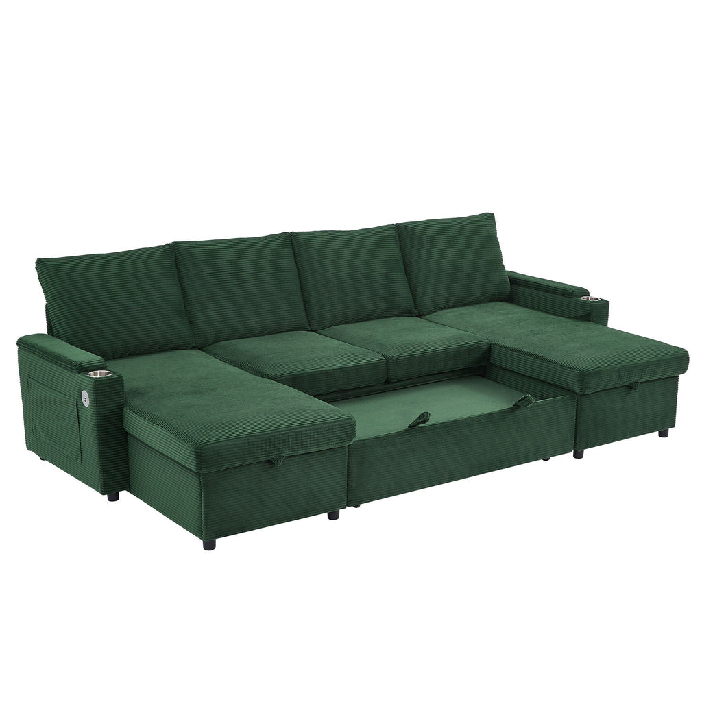 U Shaped Sectional Sofa Bed with