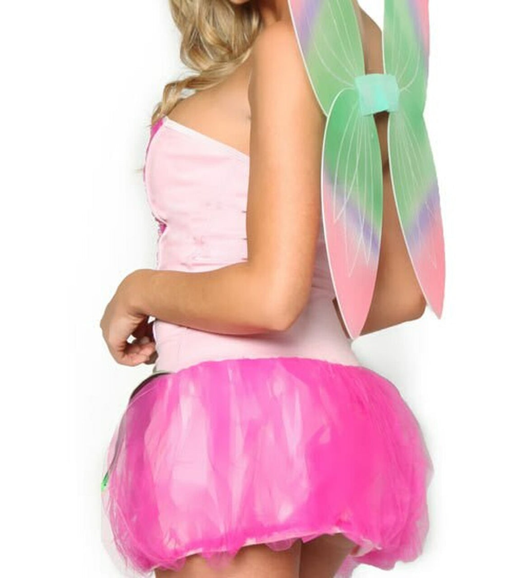Women's Pink Pixie Dress & Wings Costume