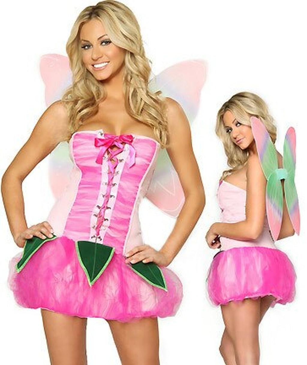 Women's Pink Pixie Dress & Wings Costume