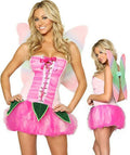 Women's Pink Pixie Dress & Wings Costume