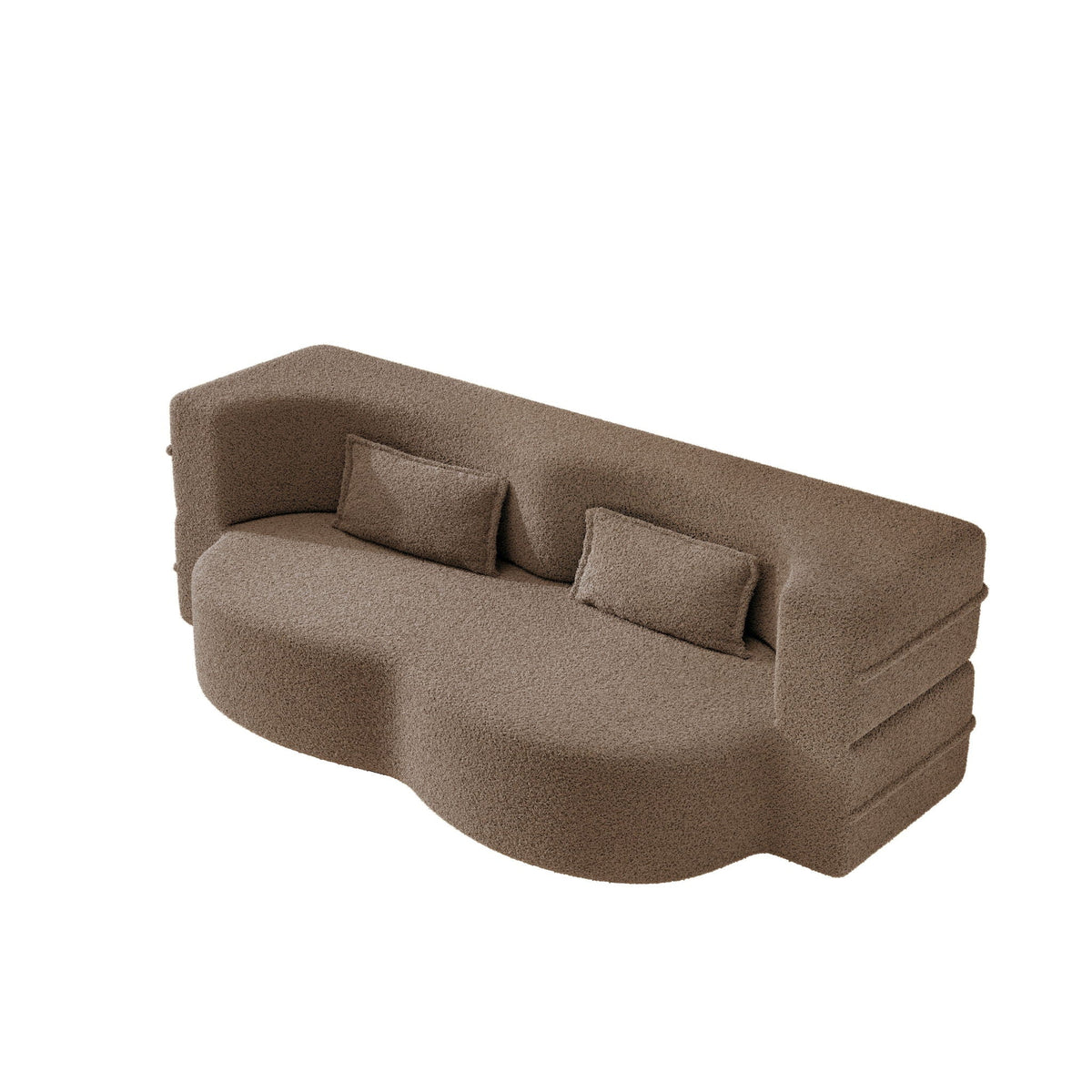 Modern Floor Sleeper Sofa Bed with 2 Pillows - Convertible Twin Size Folding Futon