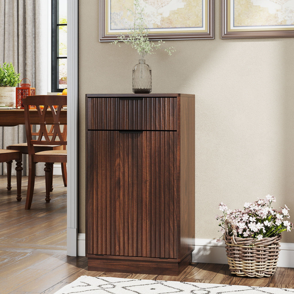 Tilt-Out Trash Cabinet with Wave-Textured Drawer