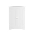 White Corner Cabinet with 2 Doors & Adjustable Shelf