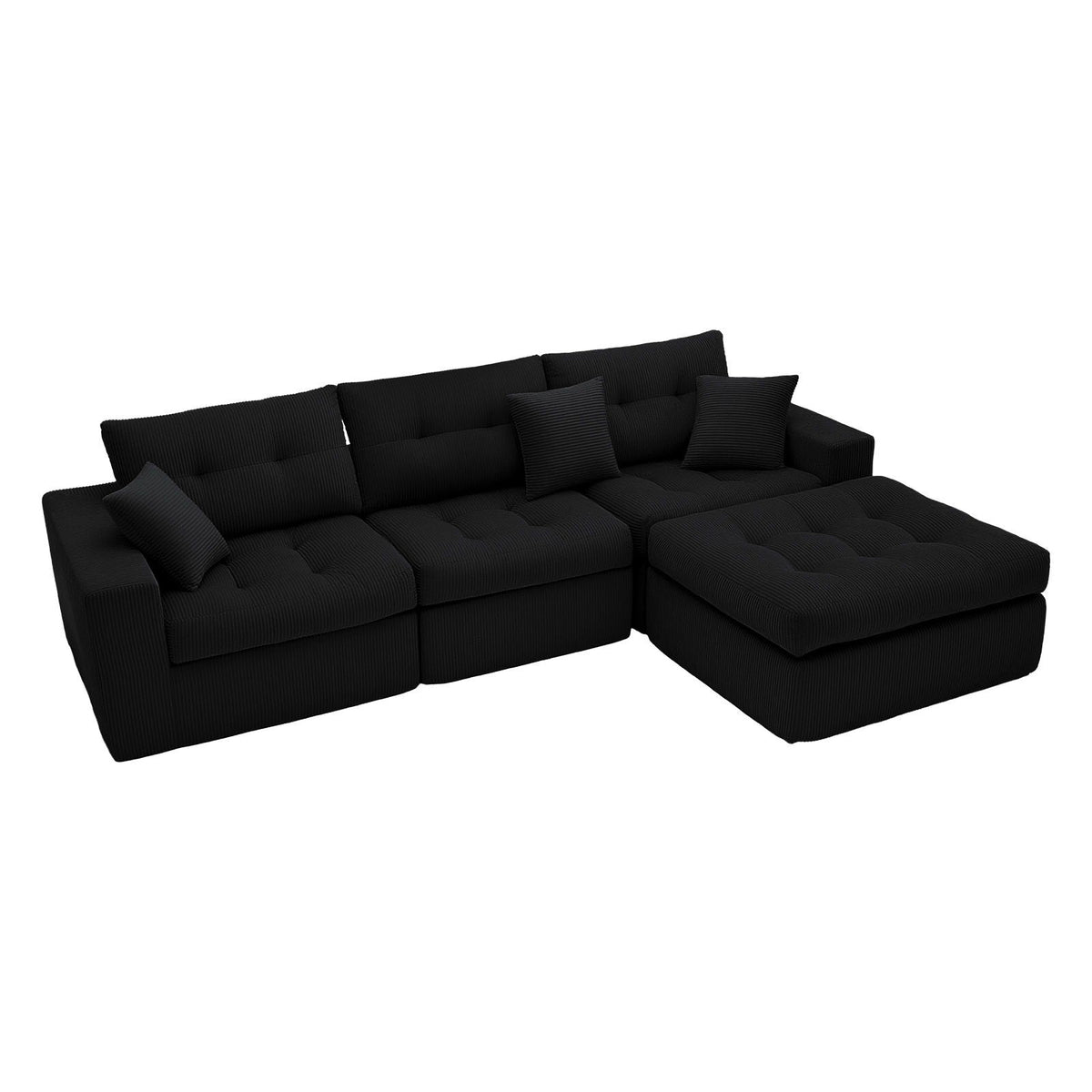 Corner Chaise L-Shaped Sectional Sofa Bed with No Assembly - Multiple Colors