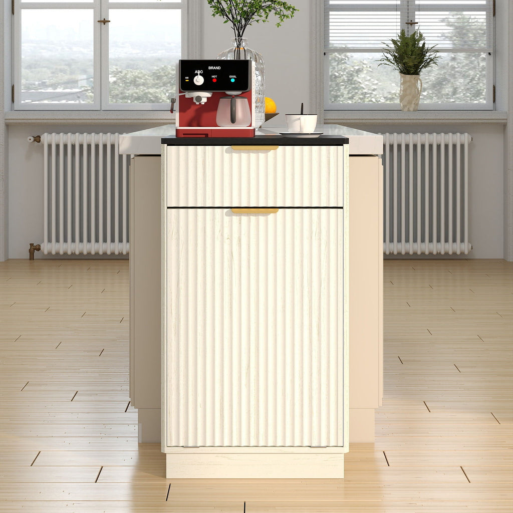Tilt-Out Trash Cabinet with Wave-Textured Drawer