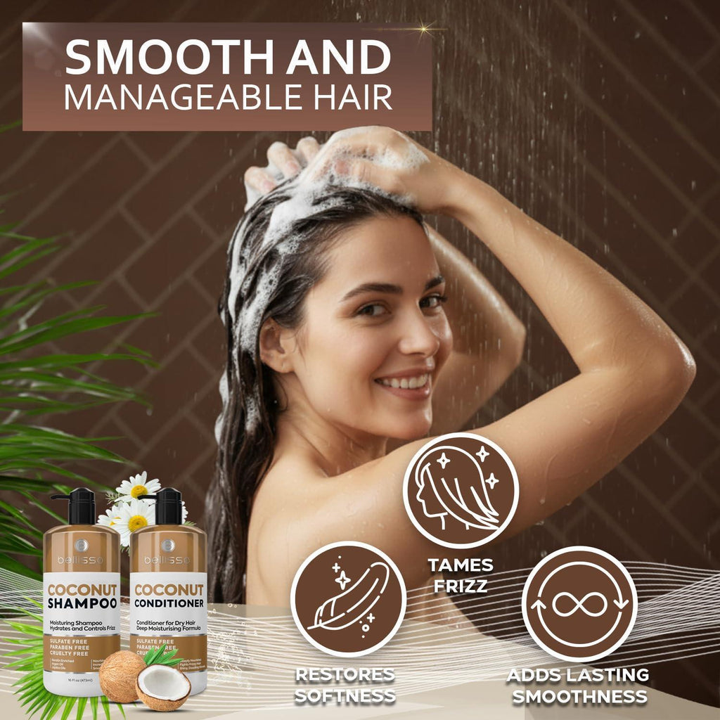 Coconut Shampoo and Conditioner Set 16 16 Fl Oz
