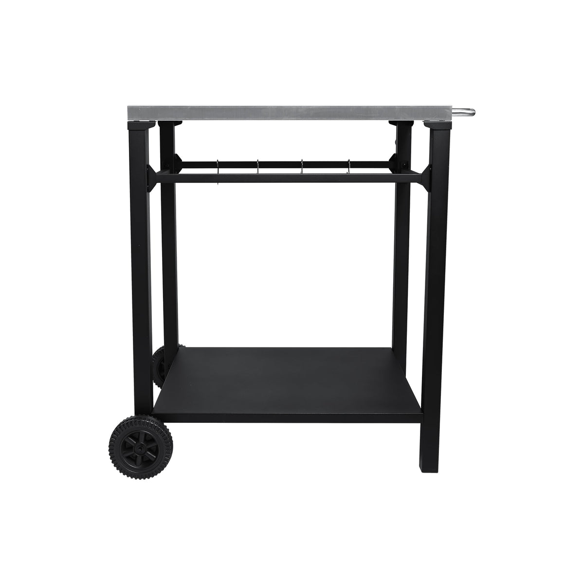 2-Tier Outdoor Grill Prep Cart with Stainless Steel Top