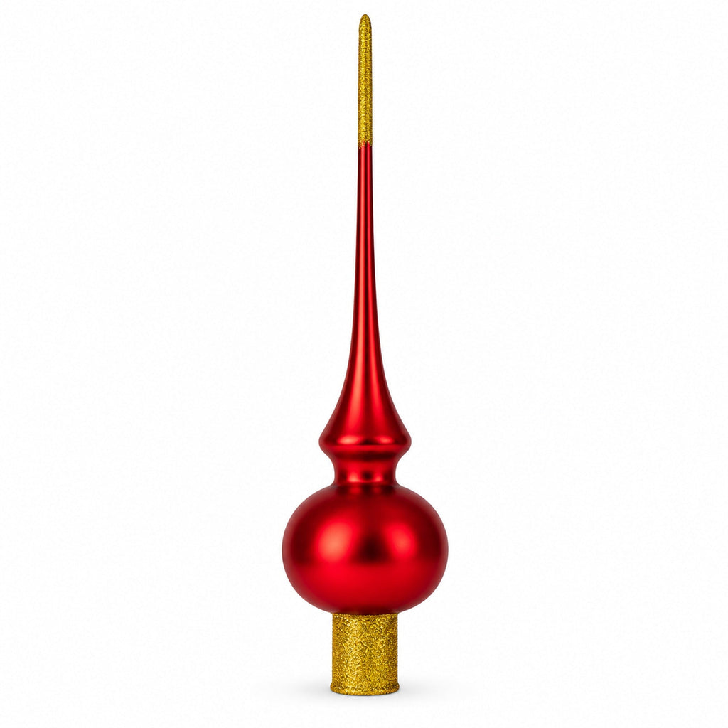 Holy Family Red Glass Tree Topper, 11 in