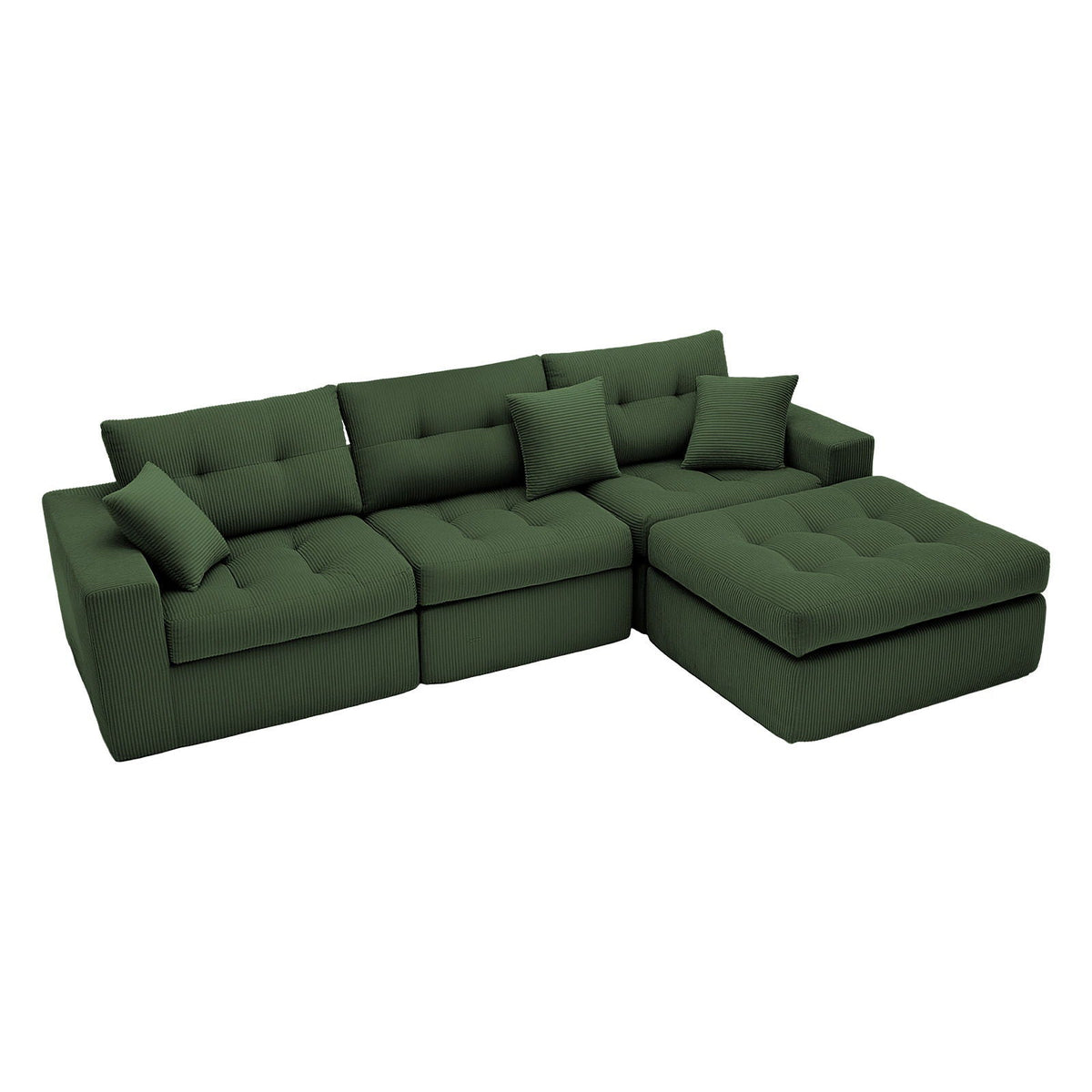 Corner Chaise L-Shaped Sectional Sofa Bed with No Assembly - Multiple Colors