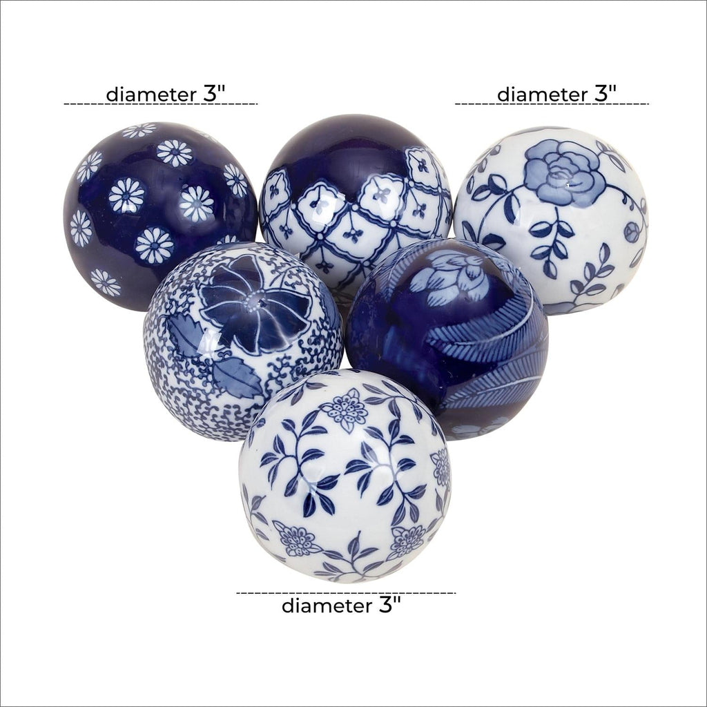 Blue Ceramic Floral Handmade Glossy Decorative
