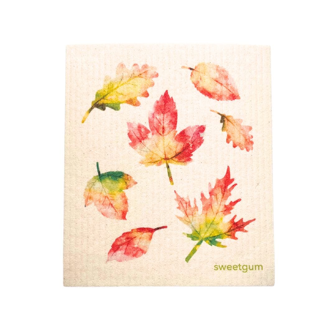 Bundle of 3 Swedish Dishcloths | Autumn Leaves, Orange Flowers, Pumpkins & Gourds