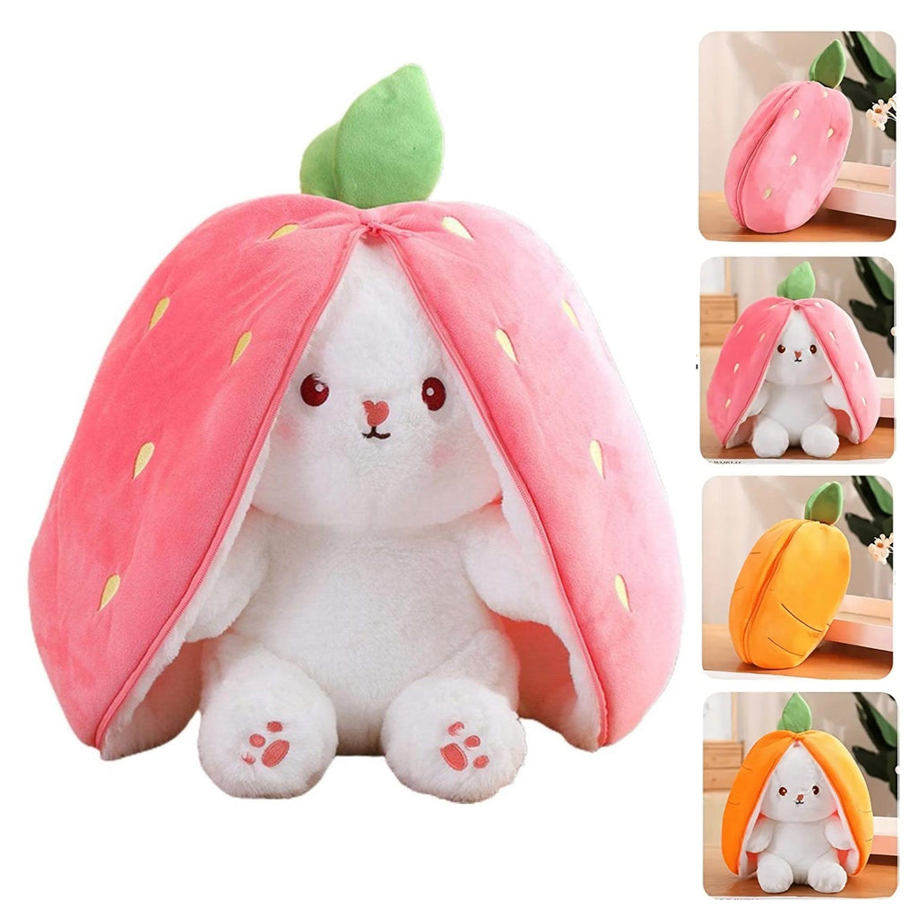Reversible Strawberry Bunny Plush Toy Soft