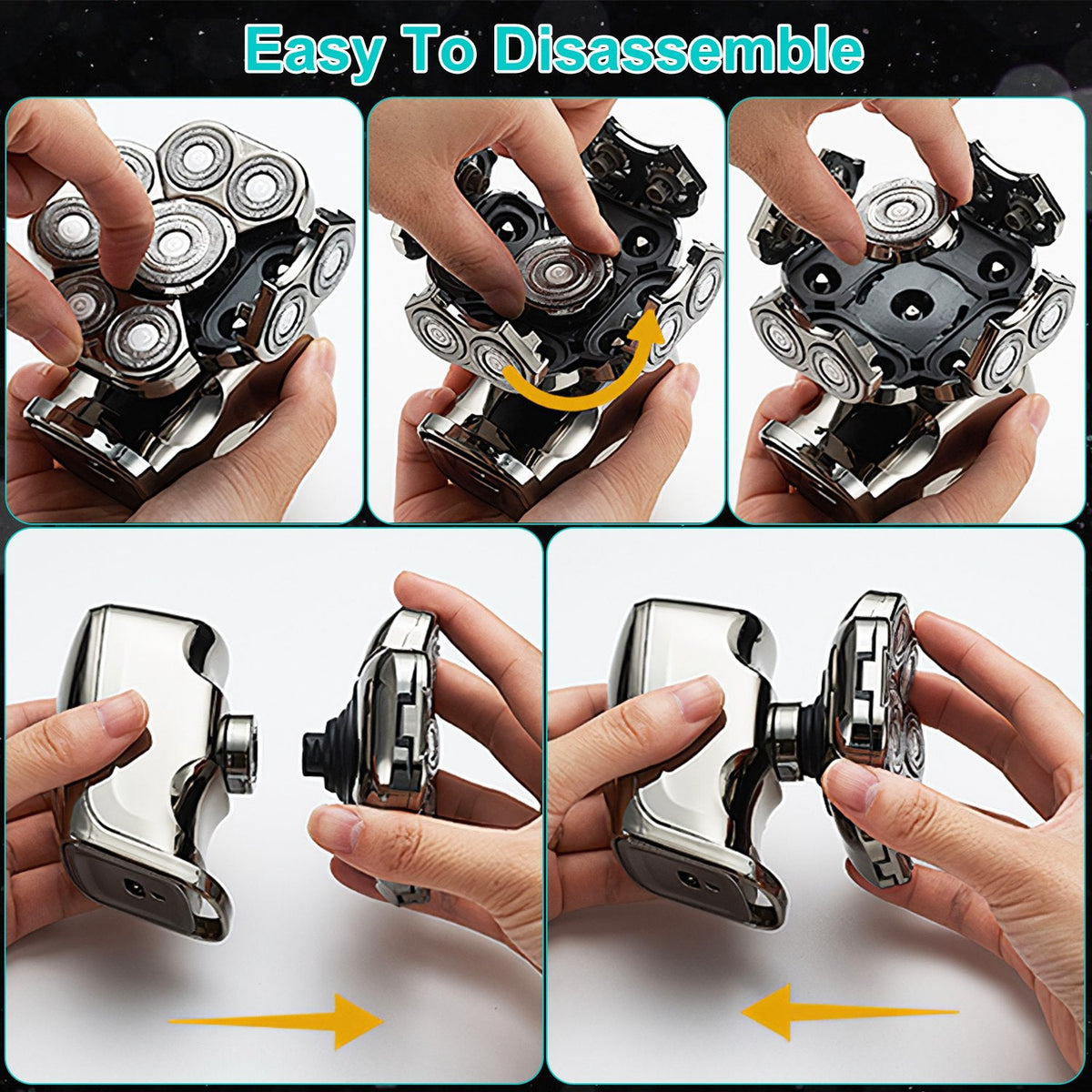 6-in-1 Rechargeable Electric Head Shaver & Grooming Kit