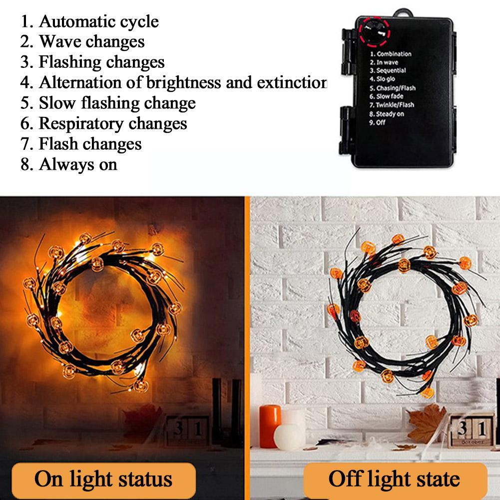 Halloween Bat or Pumpkin LED Vine Light