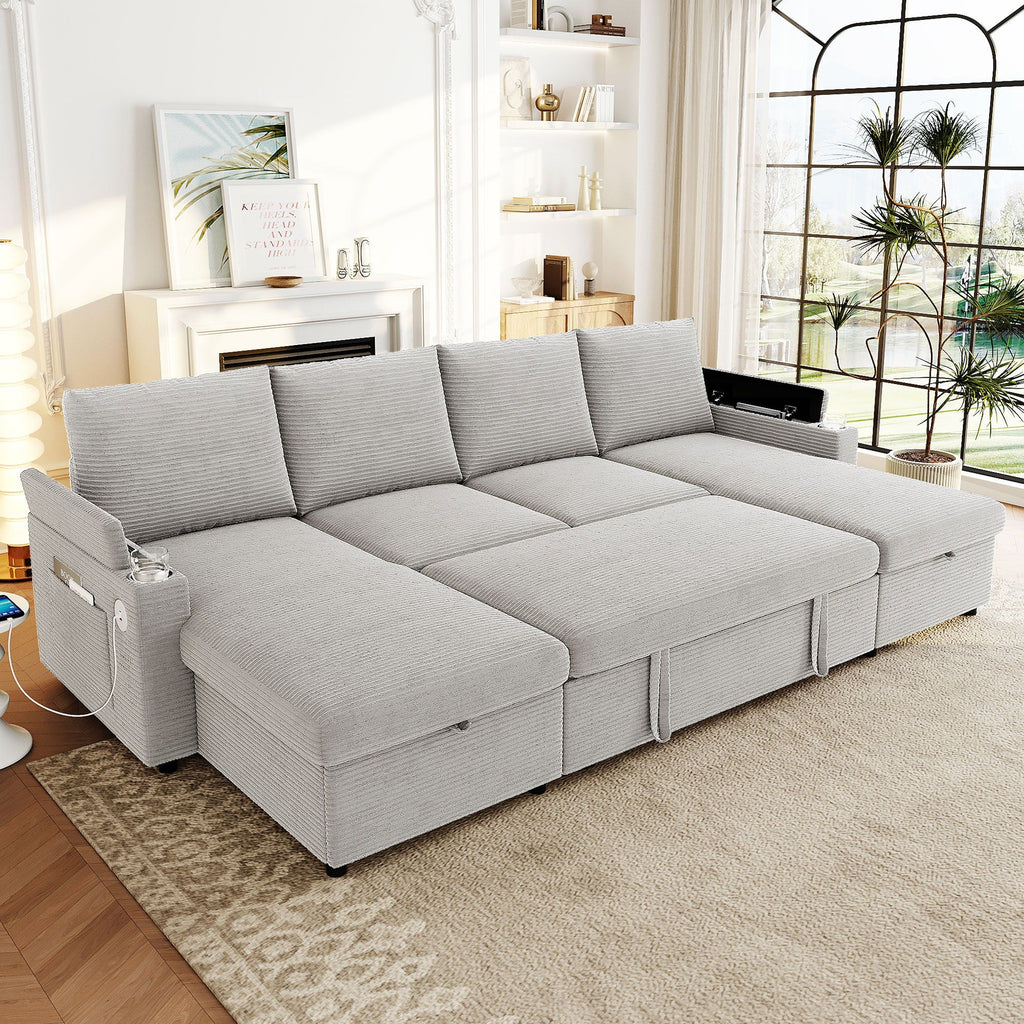 U Shaped Sectional Sofa Bed with