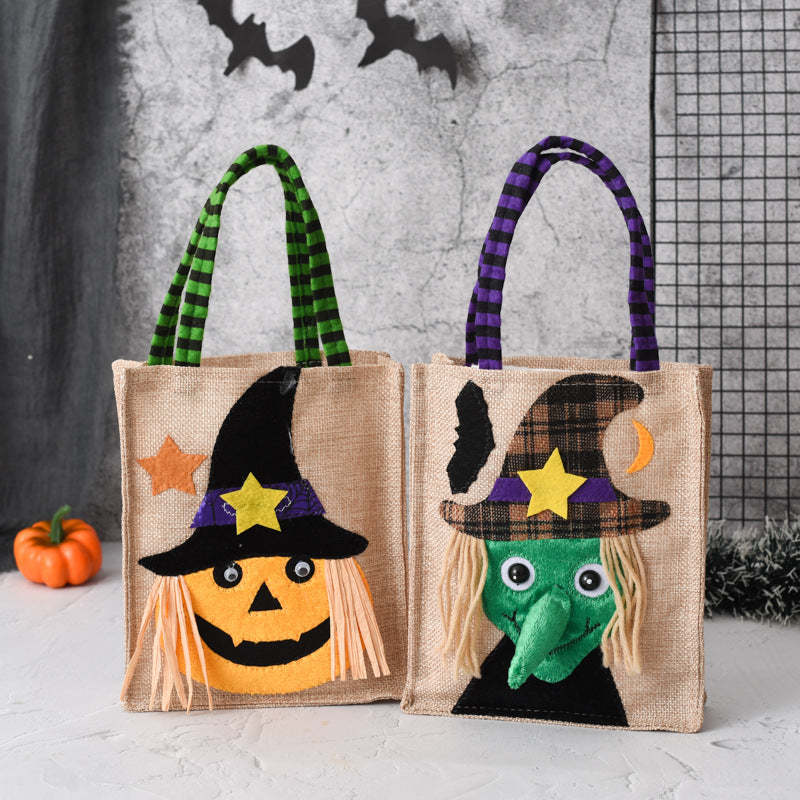 Halloween Linen Candy Tote