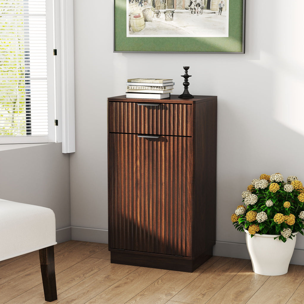 Tilt-Out Trash Cabinet with Wave-Textured Drawer