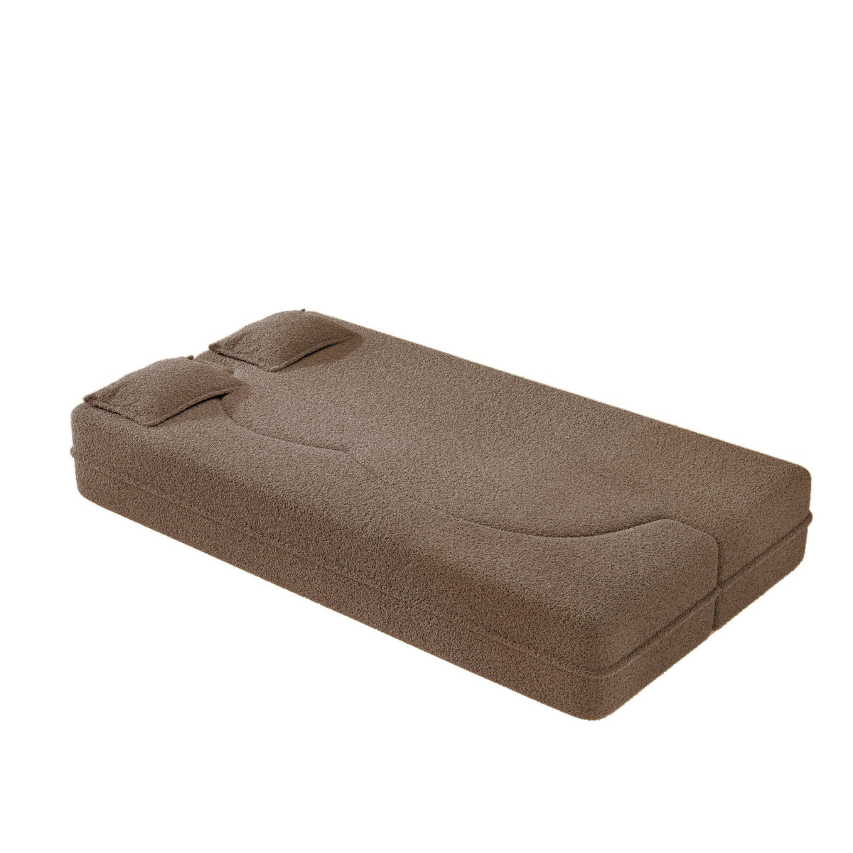 Modern Floor Sleeper Sofa Bed with 2 Pillows - Convertible Twin Size Folding Futon