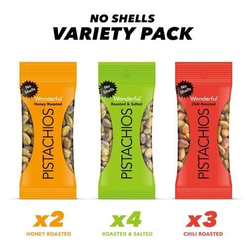 Wonderful Pistachios No Shells Variety Pack – 9 × 0.75 oz