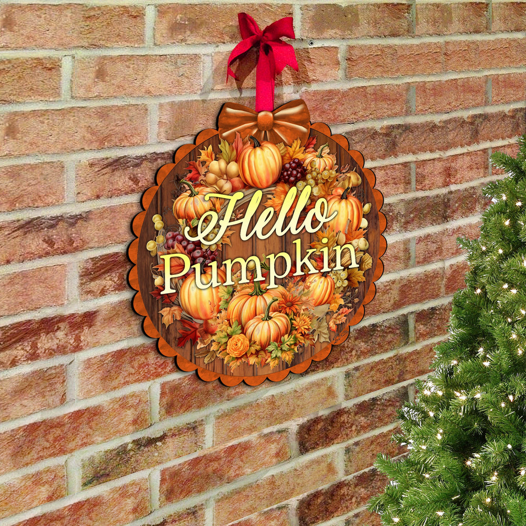G. DeBrekht Hello Pumpkin Welcome Sign