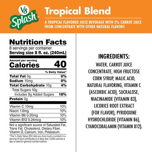 V8 Splash Tropical Blend Flavored Juice 64 Fl Oz