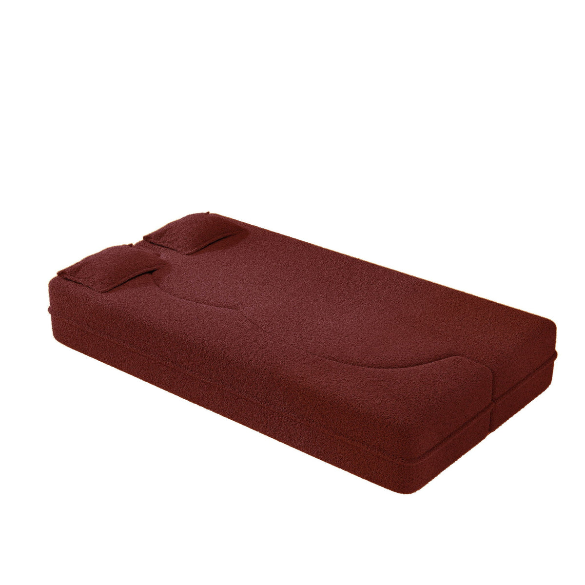 Modern Floor Sleeper Sofa Bed with 2 Pillows - Convertible Twin Size Folding Futon