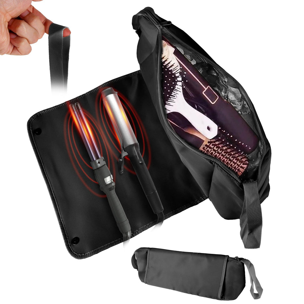 2-in-1 Hair Tool Travel Bag & Heat-Resistant Mat