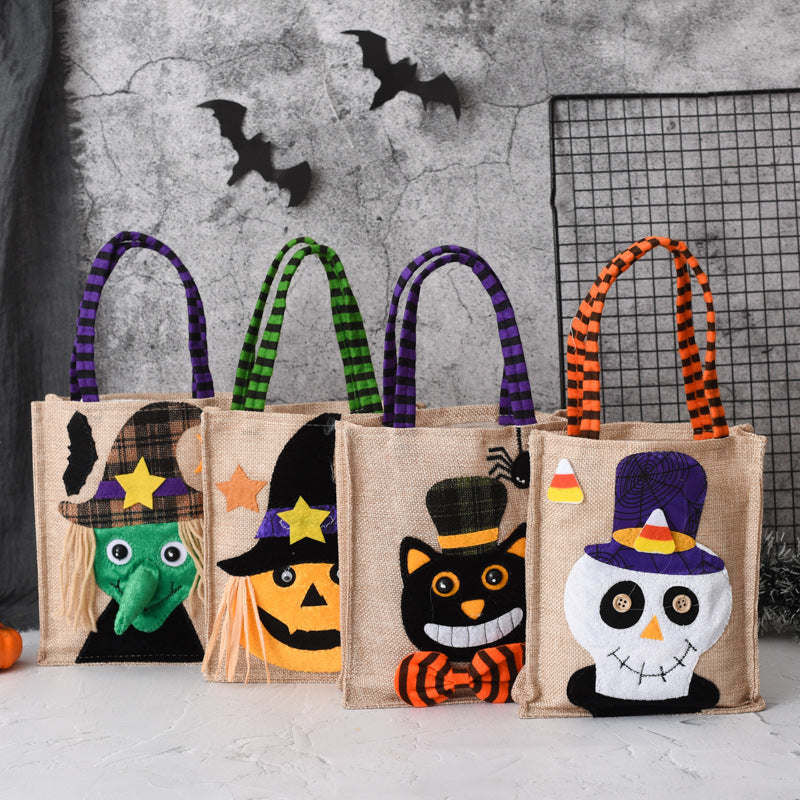 Halloween Linen Candy Tote