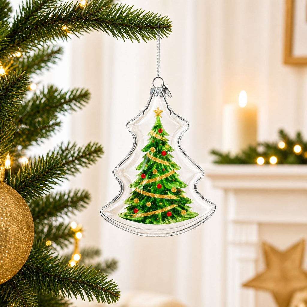 Clear Glass Christmas Tree Ornament