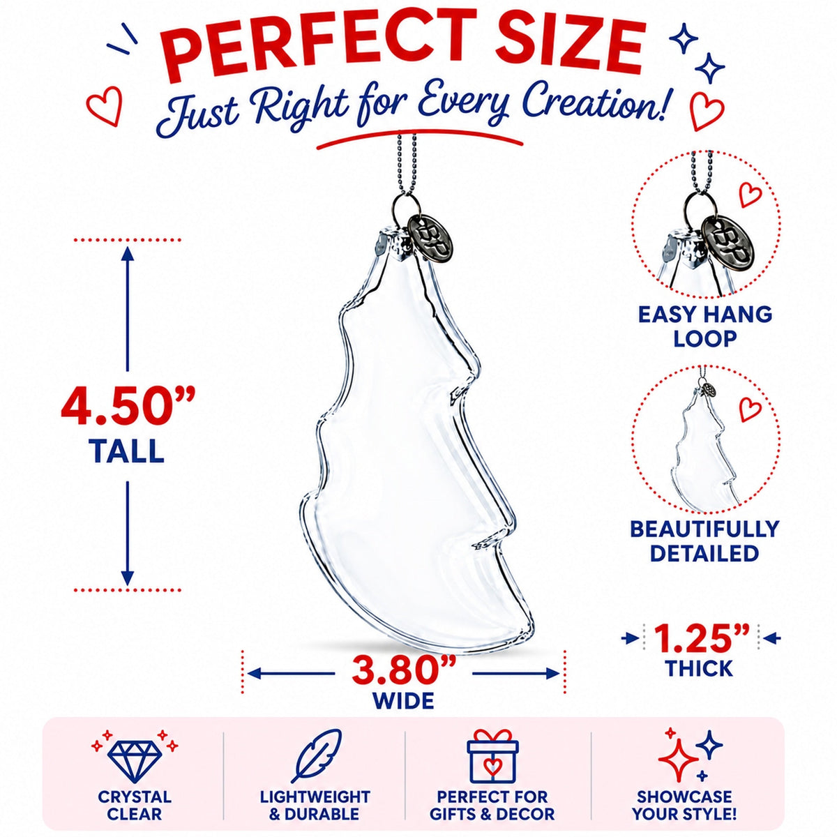 Clear Glass Christmas Tree Ornament