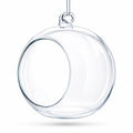 Spherical Openwork Clear Glass Christmas Ornament