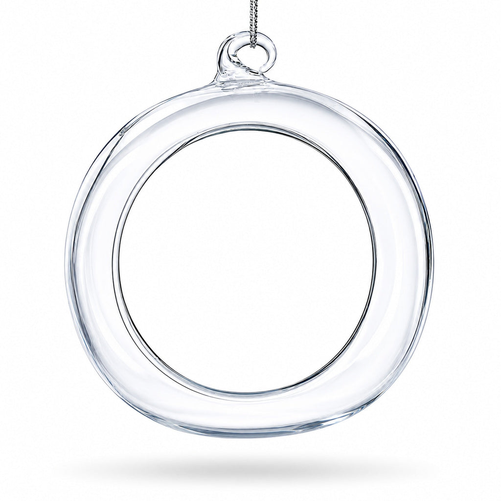 Spherical Openwork Clear Glass Christmas Ornament
