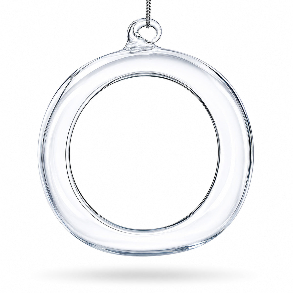 Spherical Openwork Clear Glass Christmas Ornament