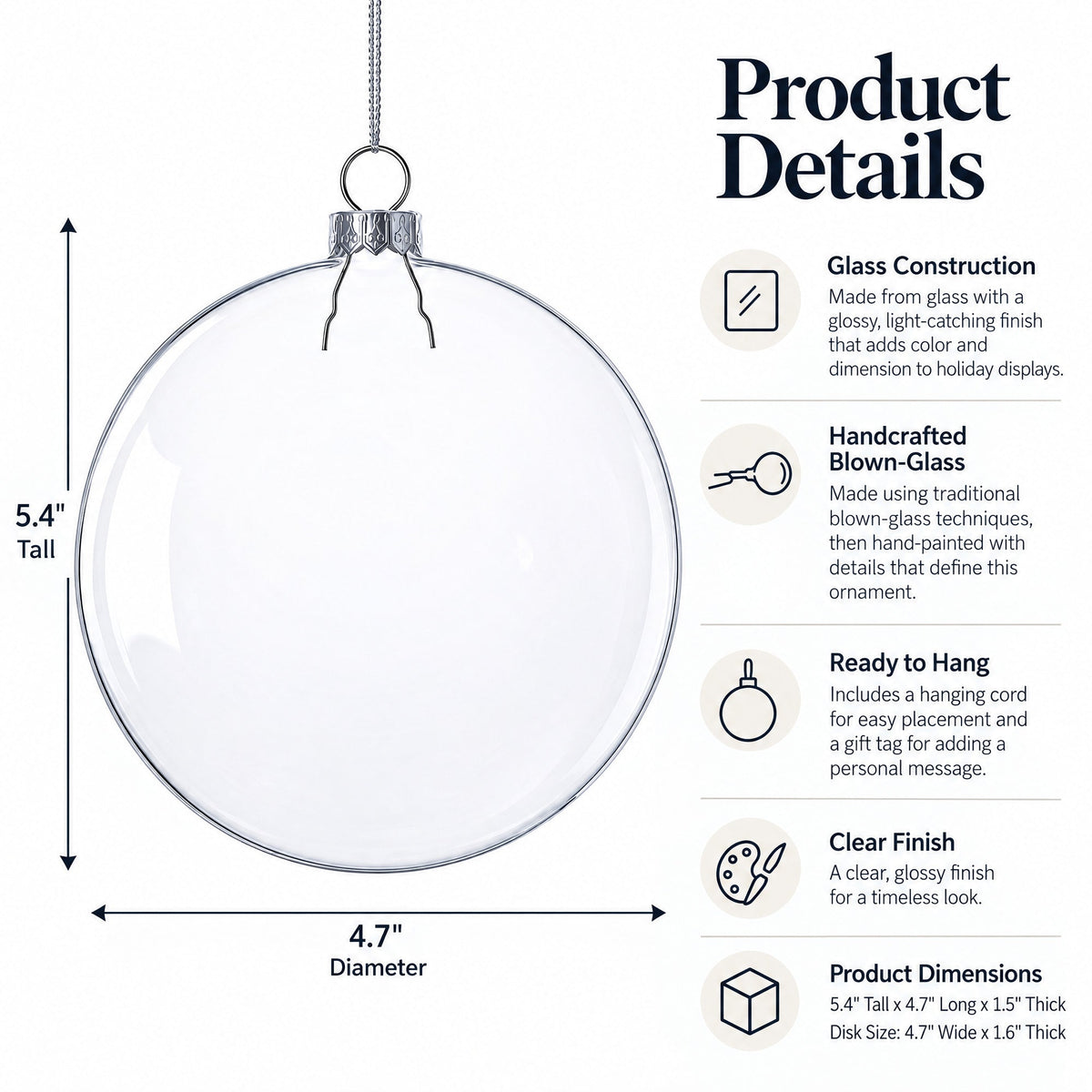 Set of 3 Flat Disc Clear