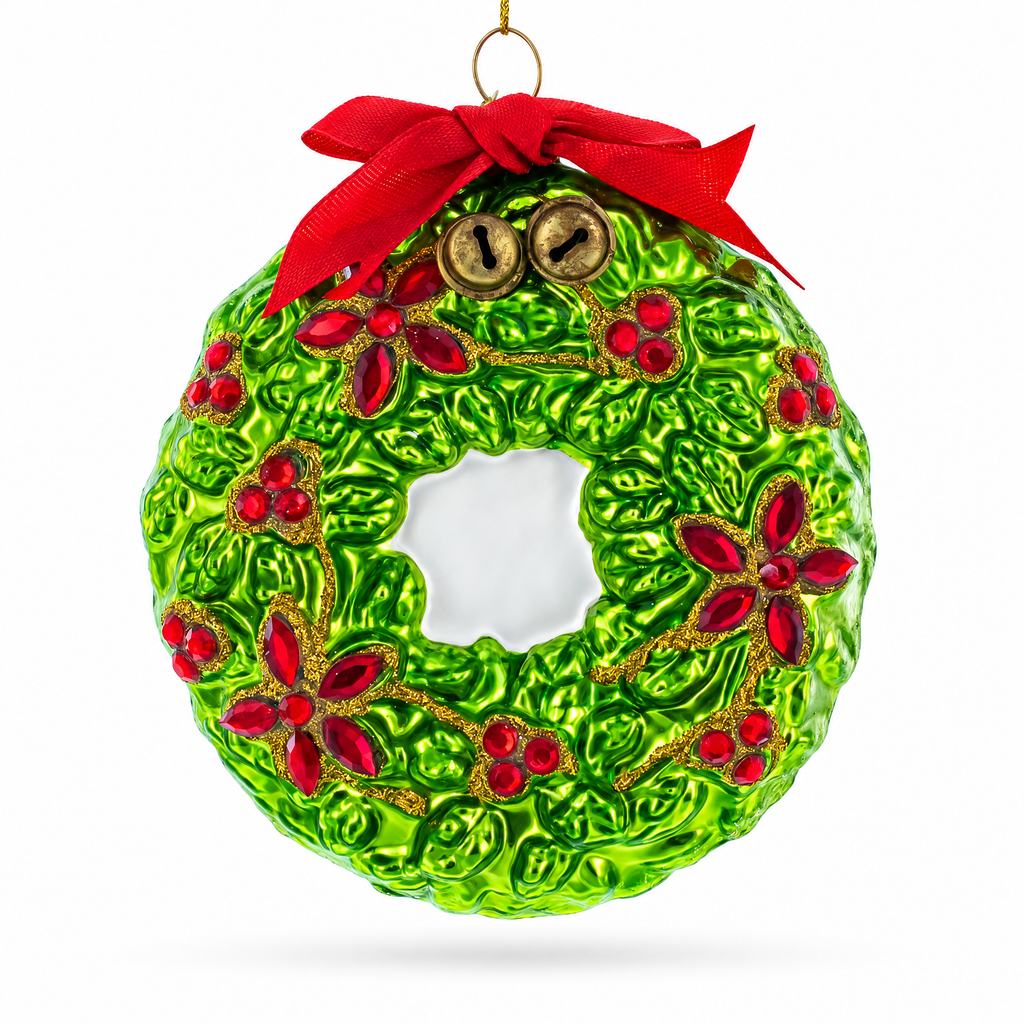 Holiday Wreath with Red Bow and