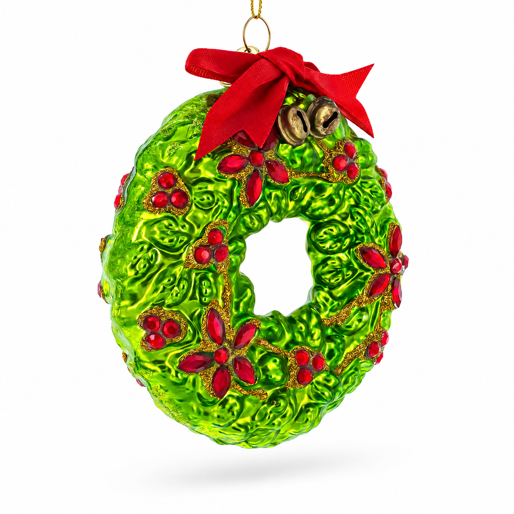 Holiday Wreath with Red Bow and