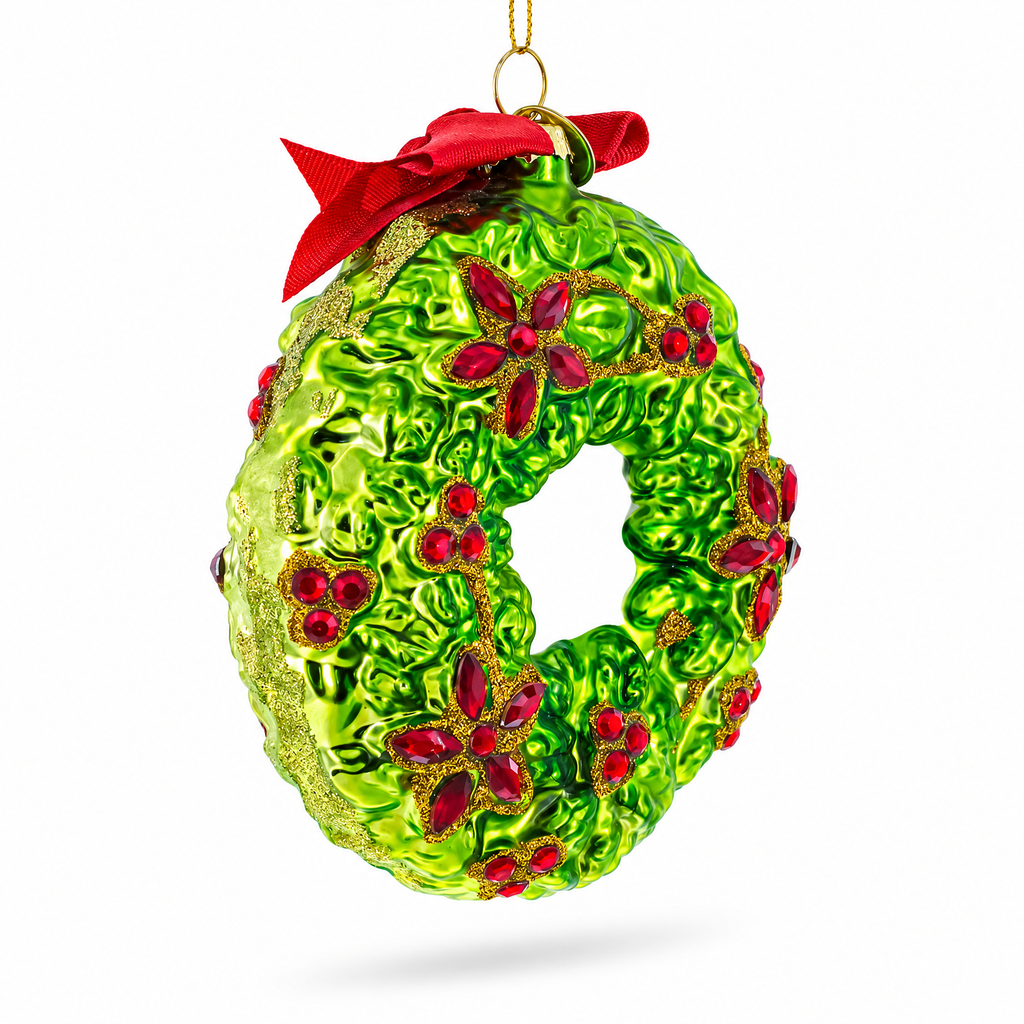 Holiday Wreath with Red Bow and