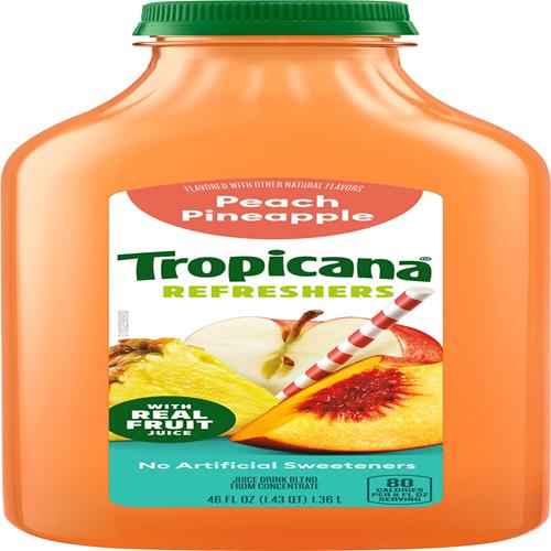 Tropicana Refreshers Peach Pineapple Juice Drink 46 Fl Oz